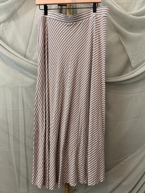 INC International Concepts Dresses & Skirts - INC International Concepts Tan and White Striped A-Line Skirt